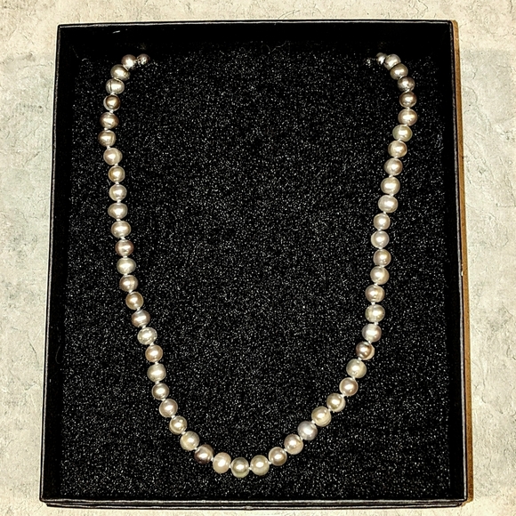 VINTAGE JAPANESE AKOYA SILVER PINK PEARL NECKLACE 18" 925 SILVER STRAND 7.5-8mm - Picture 4 of 12